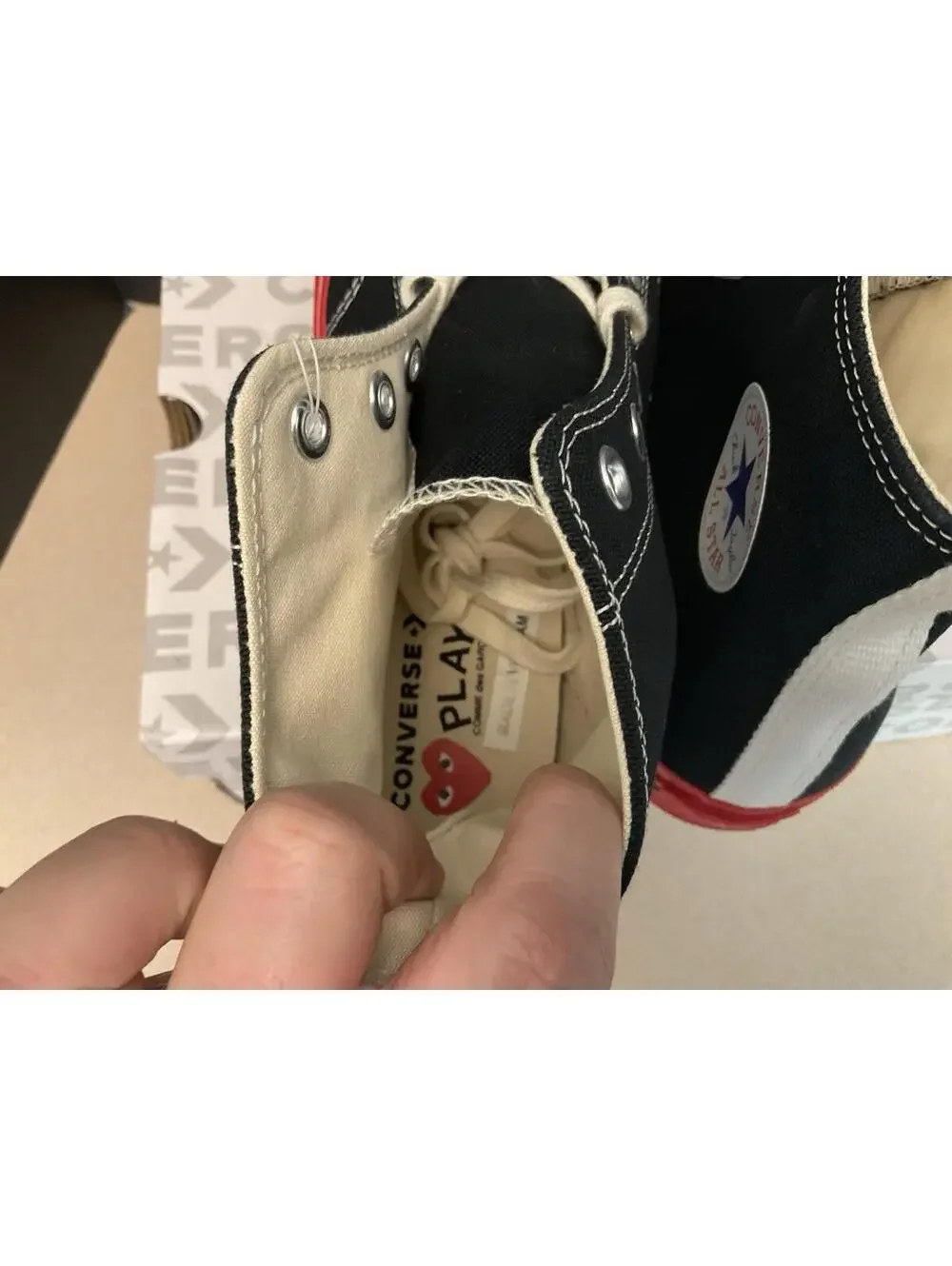 New! Mens Converse CDG Chuck Taylor All Star 70 Hi Comme des Garcons PLAY. SZ 12 - Picture 7 of 9